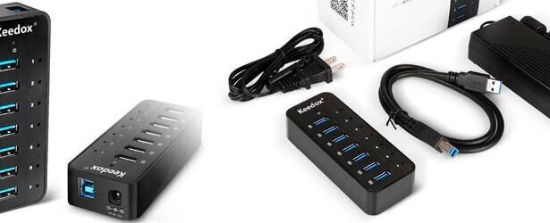 Keedox 7 usb port hub 3. 0