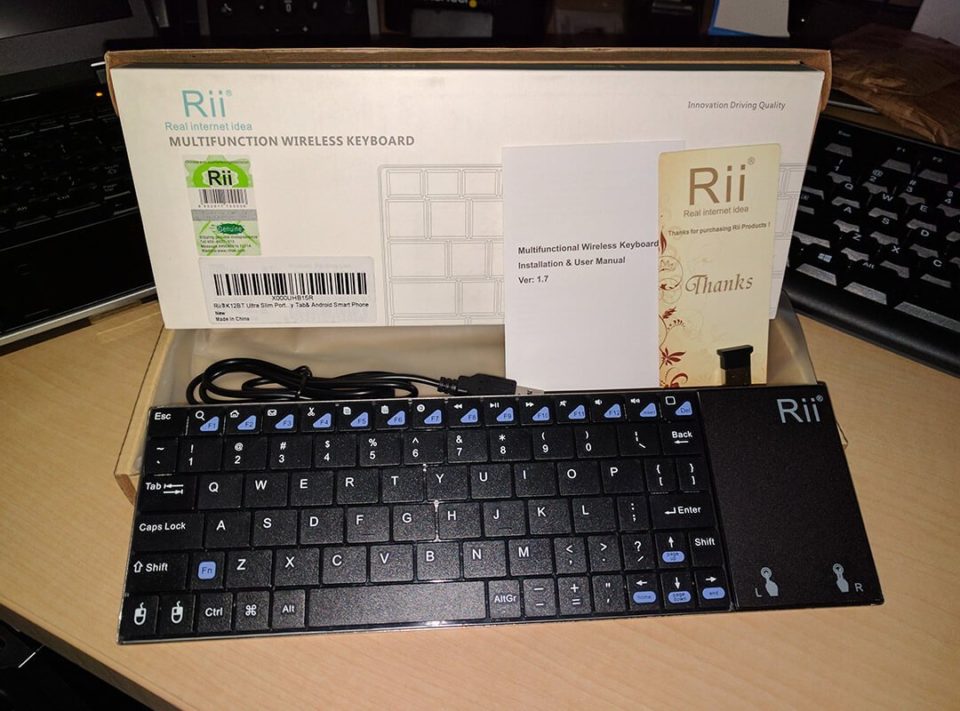 Rii K12Bt Bluetooth Ultra Slim Portable Keyboard With Trackpad