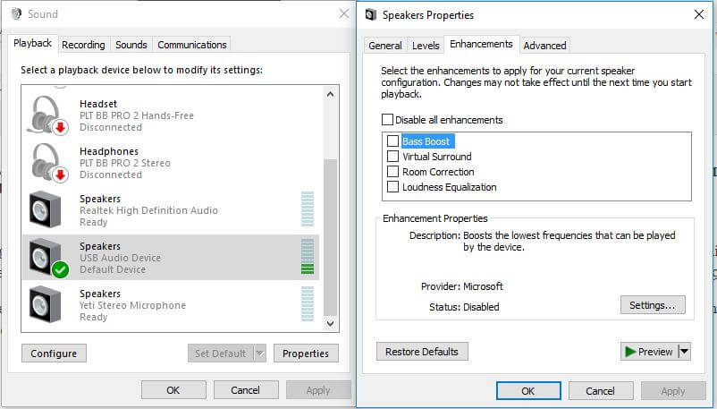 Aukey Cb-V13 Audio Adapter Windows 10 Settings