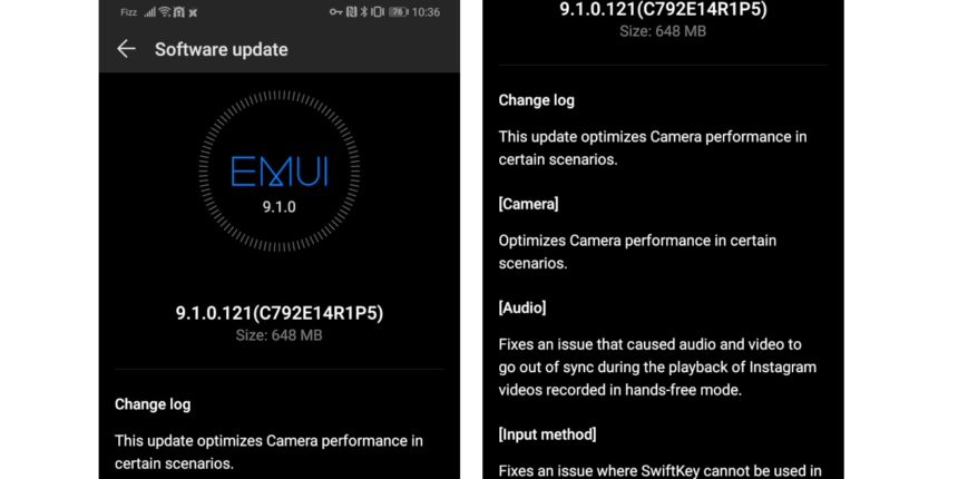Huawei P30 Pro Update 9.1.0.121