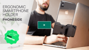 Phoneside - Crazy #1 Smartphone Holder adjusts directly to your monitor! | Smart Tech, Sharp Takes - CRYOVEX.com Phoneside #1 smartphone holder kickstarter