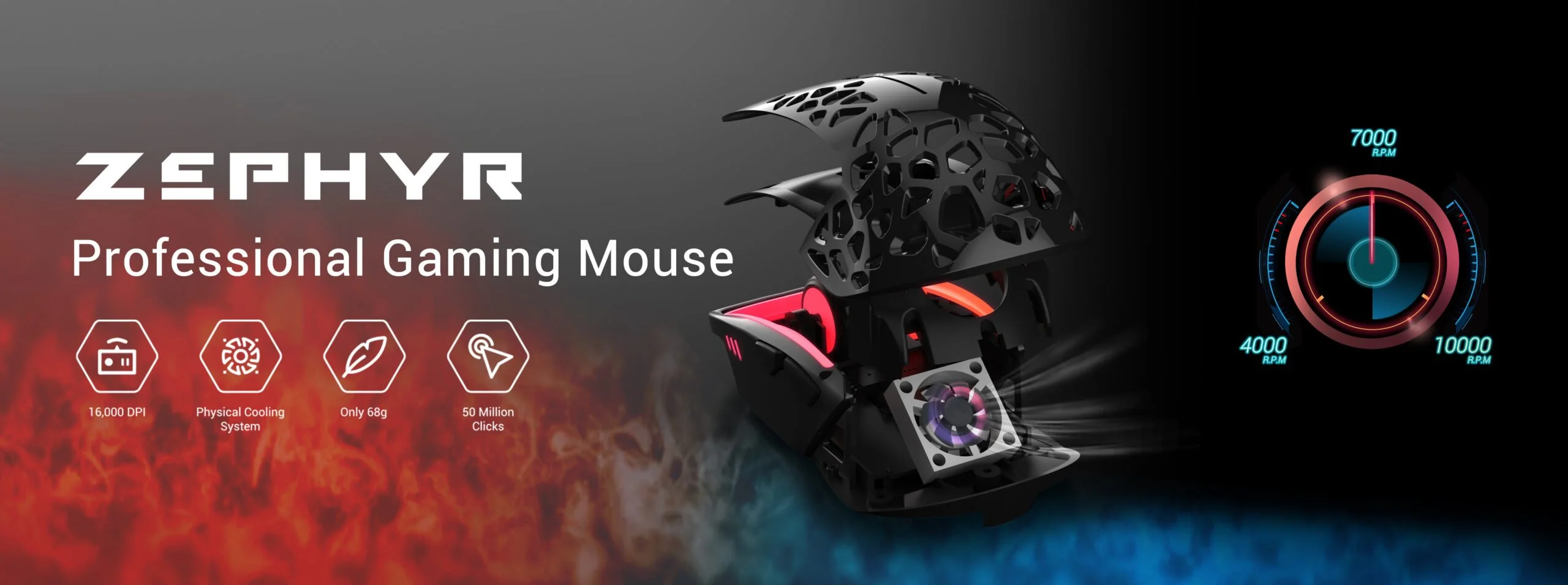 Zephyr Ultra lightweight Gaming Mouse with a crazy Cooling System! | Smart Tech, Sharp Takes - CRYOVEX.com Zephyr ultra lightweight gaming mouse adjustable cooling system pic1