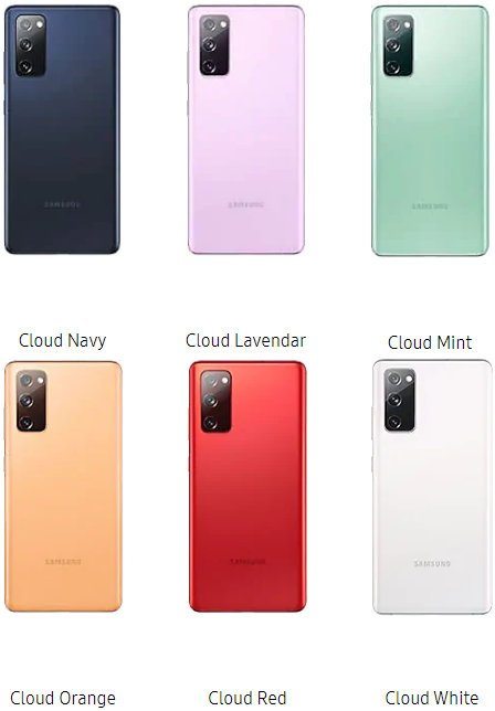Samsung Galaxy S20 Fe Colours