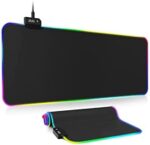 Gaming Mouse Pad, UHURU UMP-01 RGB Large Mouse Pad with 14 Lighting Modes, 2 Brightness, Anti-Slip Base, Waterproof & Portable Led Mouse Mat for Laptop Computer PC Games (31.5 X 11.8 X 0.16 inches)