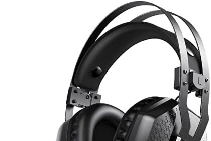 Mifanstech v-10 gaming headset for xbox one ps4 ps5 pc with 7. 1 surround sound and 50mm drivers, over ear 3. 5mm stereo wired headphones with noise cancelling mic for laptop mac