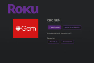 CBC Gem streaming app logo on Roku home screen