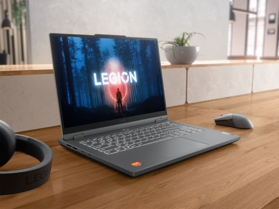 Lenovo Legion Slim 5 14 Gen 8 gaming laptop with AMD Ryzen processor and NVIDIA RTX graphics