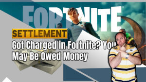 Two joyful teenagers playing fortnite video game together, celebrating class action settlement and refund eligibility