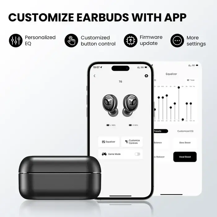 Customization of the earbuds via the APP Tranya T6 earbuds Review
