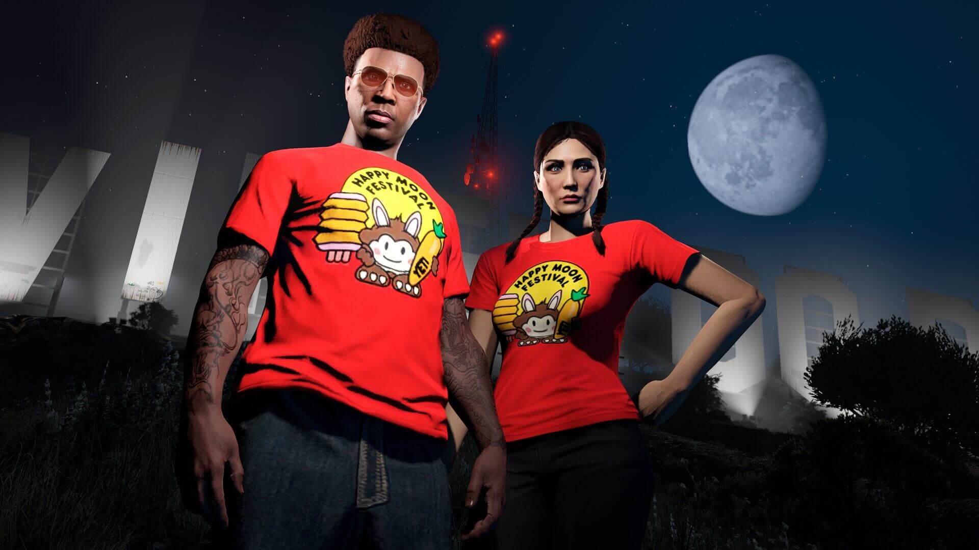 Play GTA Online anytime this week to get the Red Happy Moon Tee and join the festivities