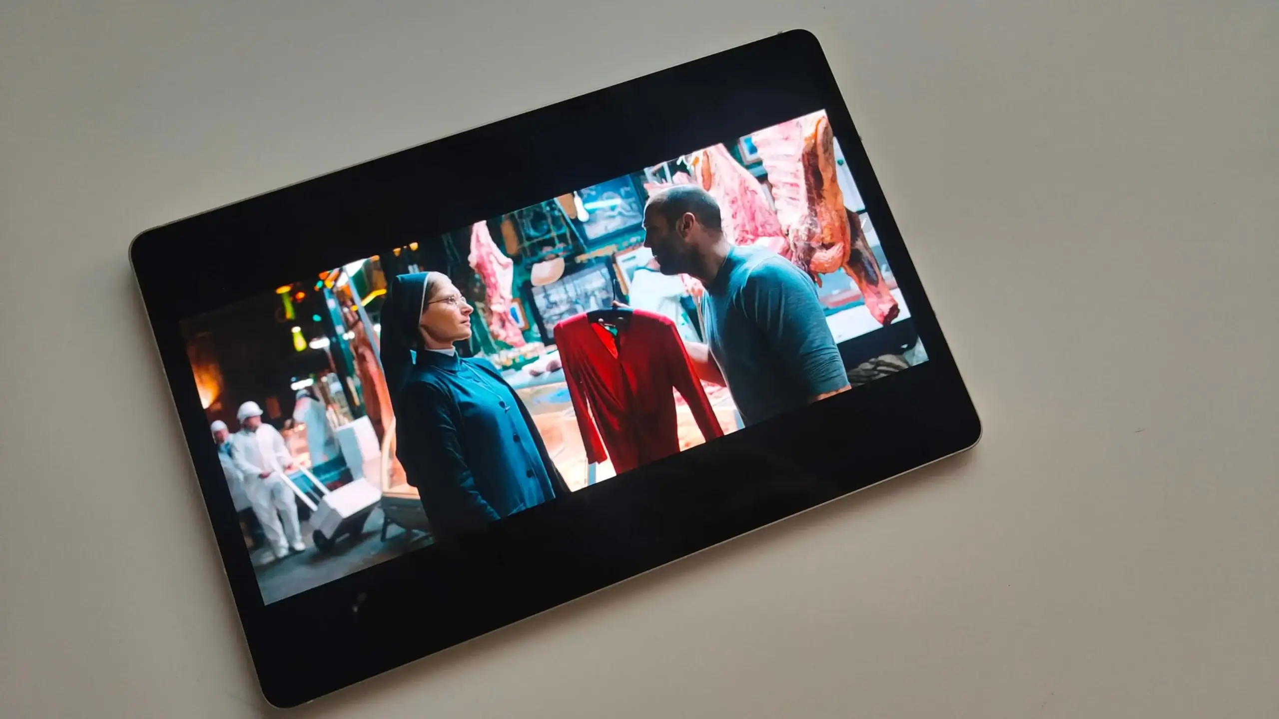Samsung Galaxy Tab S9 playing a movie in 4K resolution