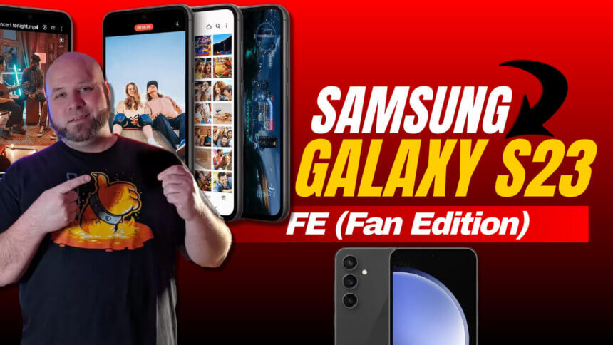 Samsung Galaxy S23 FE displayed in the picture - showcase the review