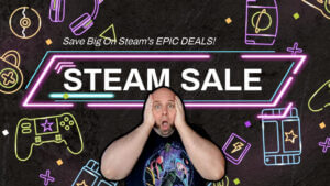 Steam 2023 black friday sale banner - find cyber monday savings and game deals on top titles like elden ring, spider-man, and forza horizons 5