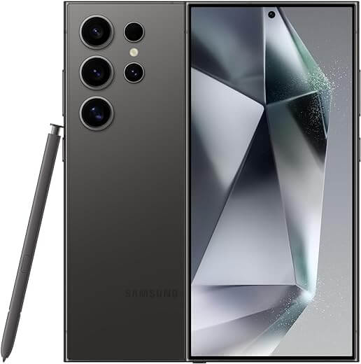 AI Enabled Samsung Galaxy S24 Ultra 5G (Unlocked, CAD Version & Warranty) Titanium Black 256GB, S Pen, 120 Hz AMOLED Display, 200MP Camera, Nightography
