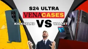 Elevate Your Galaxy S24 Ultra - Vena's Innovative Cases Review | Smart Tech, Sharp Takes - CRYOVEX.com Vena vcommute case for samsung galaxy s24 with built-in metal kickstand and wallet design