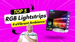 Vibrant rgb light strips illuminating a modern living space, creating a dynamic ambiance perfect for any occasion—from cozy movie nights to lively dance parties