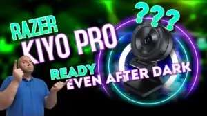 Razer Kiyo Pro Review: Level Up Your Streaming with Superior Video Quality | Smart Tech, Sharp Takes - CRYOVEX.com Razer kiyo pro webcam with text overlay 'even after dark', highlighting its superior low-light streaming capabilities