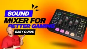 How to use a sound mixer for gaming? | Smart Tech, Sharp Takes - CRYOVEX.com Sound mixer connected to a gaming setup, optimizing audio for an immersive experience.