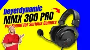 Beyerdynamic MMX 300 Pro Review: The Audiophile's Gaming Headset | Smart Tech, Sharp Takes - CRYOVEX.com Beyerdynamic mmx 300 pro gaming headset with reviewer, showcasing premium wired audio and microphone quality.