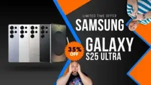 Samsung galaxy s25 ultra smartphone on sale with 35% off — featuring sleek design, 200mp camera, and all-day battery life.