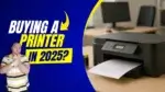 5 Powerful Reasons to Buy a Printer in 2025 (And Why It’s a Smart Investment) | Smart Tech, Sharp Takes - CRYOVEX.com Modern office desk setup with a printer and ink cartridges, representing why buying a printer in 2025 is still a smart choice for remote workers and students.