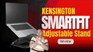 Kensington SmartFit EQ Adjustable Multi-Angle Laptop Stand Review – A Promising Idea with Disappointing Results (2026) | Smart Tech, Sharp Takes - CRYOVEX.com Kensington smartfit eq adjustable multi-angle laptop stand showing height and angle adjustment on a desk setup