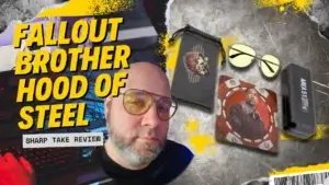 GUNNAR Fallout Brotherhood of Steel Glasses Review: What Actually Happens After 8+ Hours of Use | Smart Tech, Sharp Takes - CRYOVEX.com Reviewer wearing gunnar fallout brotherhood of steel glasses with product accessories including case, pouch, and lenses displayed