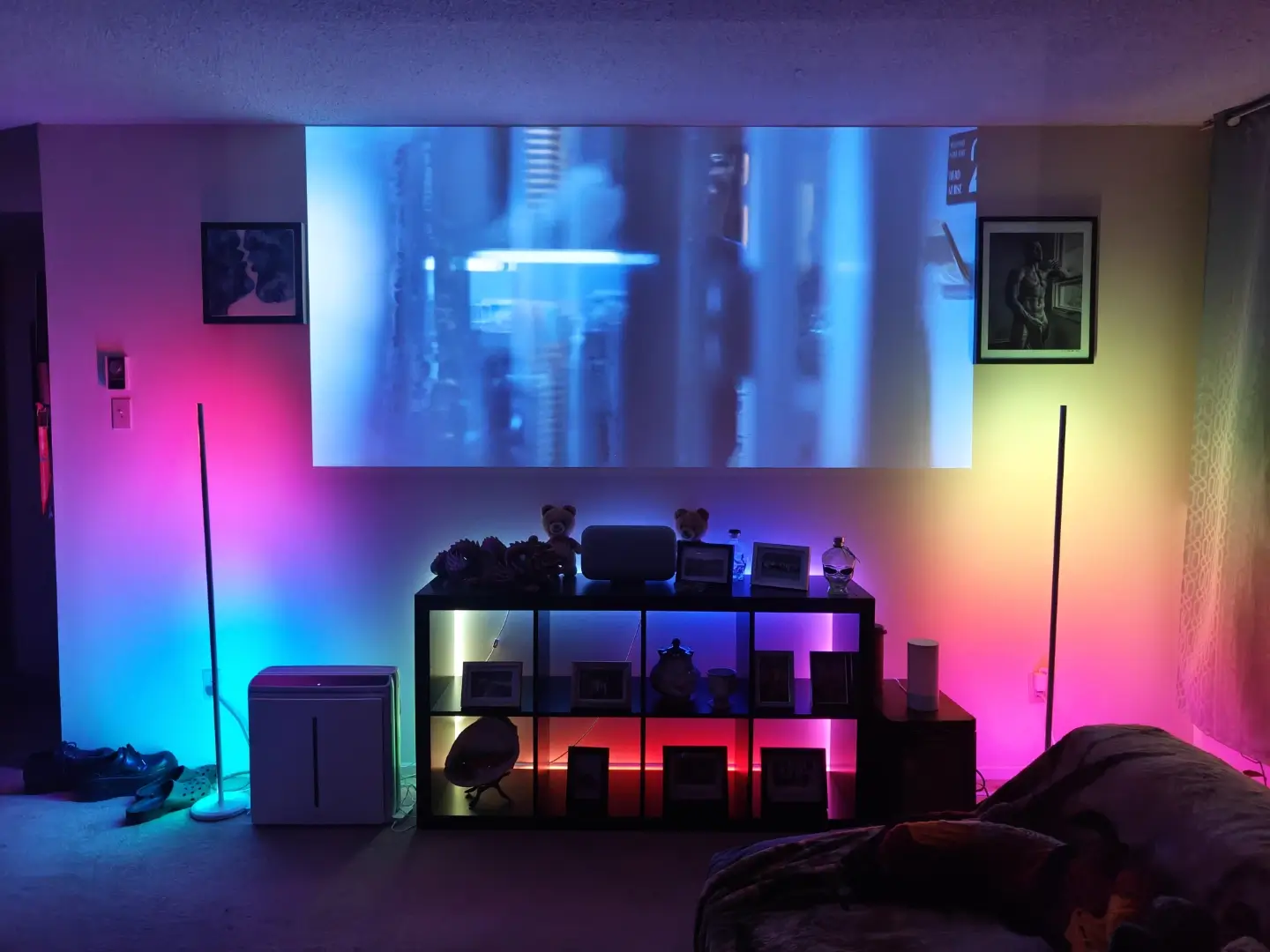 Nanoleaf Smart Multicolor Floor Lamp Review: 7 Powerful Reasons It’s One of Canada’s Best Smart Lighting Deals | Smart Tech, Sharp Takes - CRYOVEX.com Two nanoleaf smart multicolour floor lamps creating ambient lighting in a living room setup