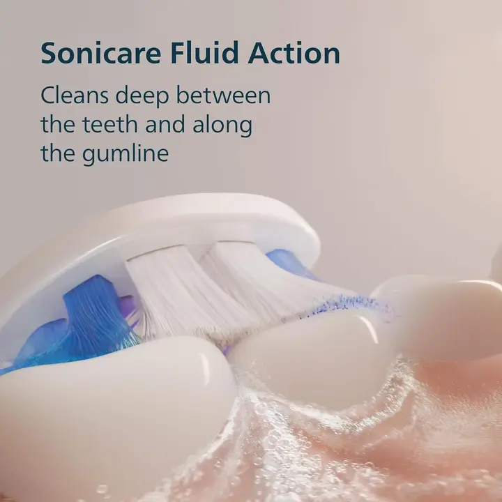 Philips Sonicare Series 6100 Review: A Surprisingly Thoughtful Toothbrush | Smart Tech, Sharp Takes - CRYOVEX.com Philips sonicare series 6100 brush head close-up showing soft bristles for sensitive teeth and plaque removal