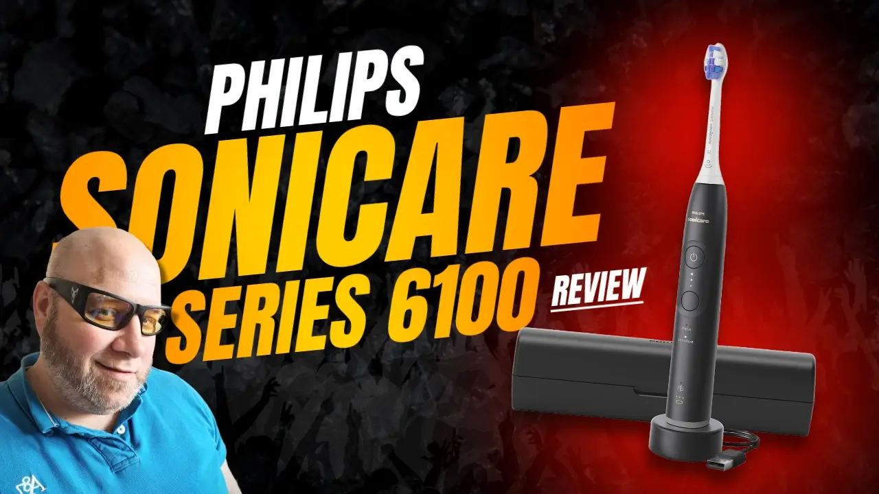 Philips sonicare series 6100 electric toothbrush handle and brush head for sensitive teeth and daily cleaning