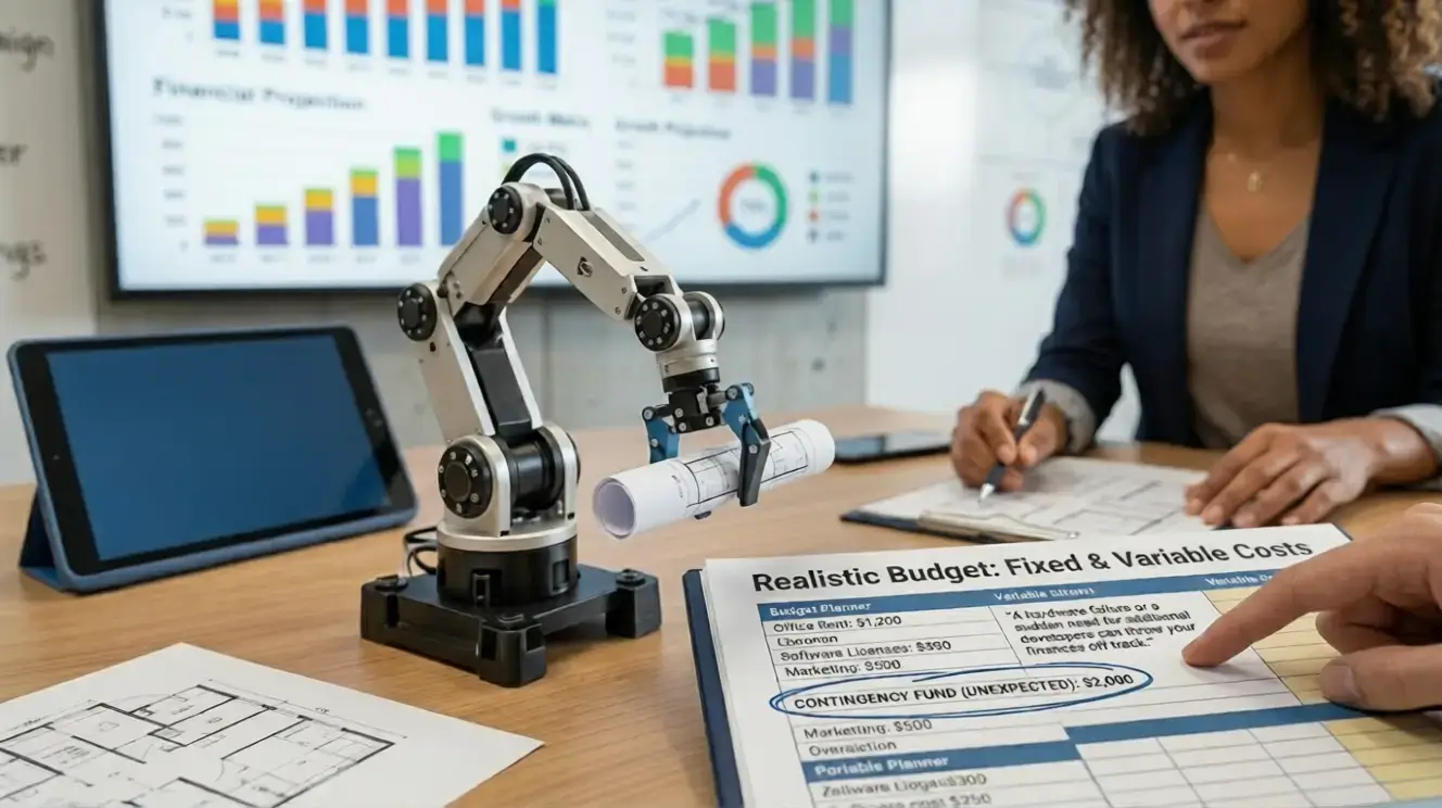 The Financial Side of Tech Entrepreneurship: Funding Your Startup | Smart Tech, Sharp Takes - CRYOVEX.com Tech startup budget planning with expense breakdown, financial projections, and cost management on laptop