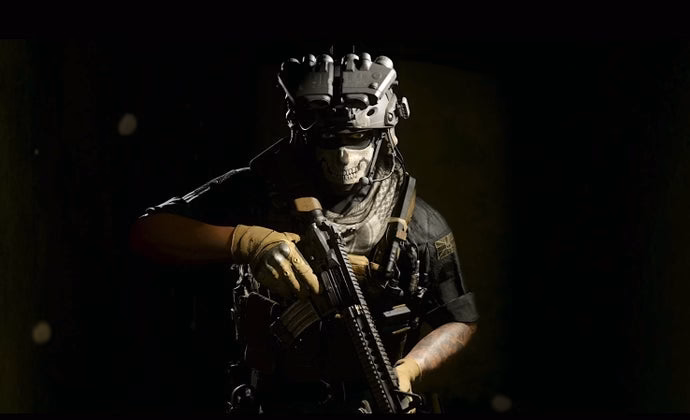 Conceptual artwork depicting tactical combat in a modern warfare setting