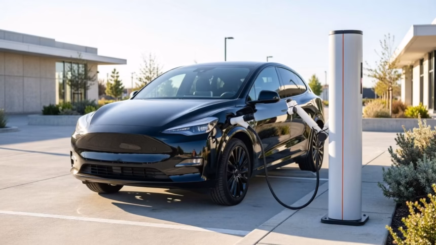 China’s New LFP Battery Hits 70% Charge in Under Five Minutes | Smart Tech, Sharp Takes - CRYOVEX.com Close-up view of an electric vehicle charging port connected to a high-power charger station.