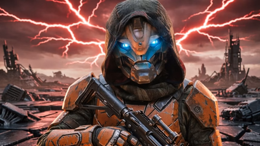 Guardians standing in a restored destiny 2 destination with classic architecture visible in the background.
