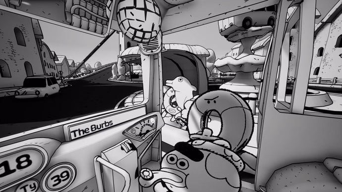 Double Fine Announces 'Thank You Bus Driver' Release Amidst Post-Xbox Independence | Smart Tech, Sharp Takes - CRYOVEX.com Concept art or promotional material for the game thank you bus driver by double fine