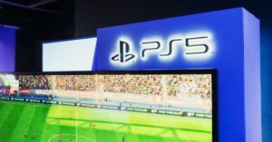 Massive 192 GB Rockstar leak reveals cut GTA 5 content and early GTA 6 files | Smart Tech, Sharp Takes - CRYOVEX.com Ps5 gaming station featuring a live soccer match onscreen, showcasing high-quality graphics.