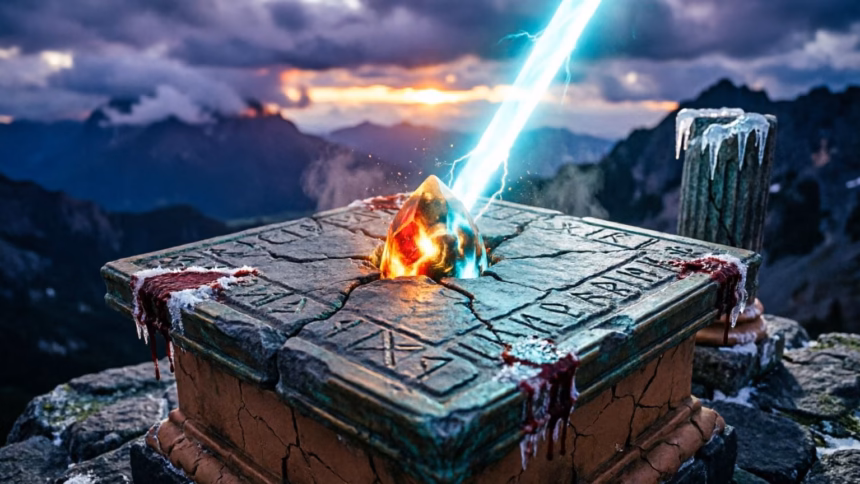 Concept art showing a warrior facing a vampire lord in a dark gothic setting for the blood of dawnwalker