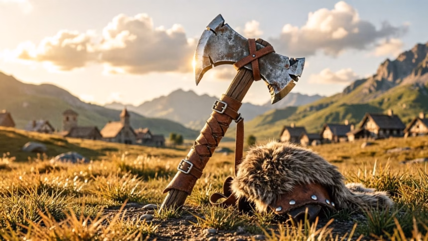 Bearded dwarf character examining a flower in a meadow from world of warcraft: forever trailer