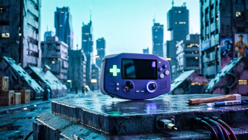 ESA Targets Anbernic Handhelds as Piracy Enablers in New Enforcement Push | Smart Tech, Sharp Takes - CRYOVEX.com Close-up of an anbernic retro gaming handheld console with a visible sd card slot