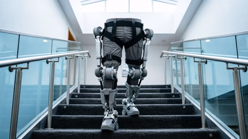 Exoskeletons Move From Lab to Real-World Utility | Smart Tech, Sharp Takes - CRYOVEX.com A person wearing a lightweight exoskeleton device assisting with physical movement