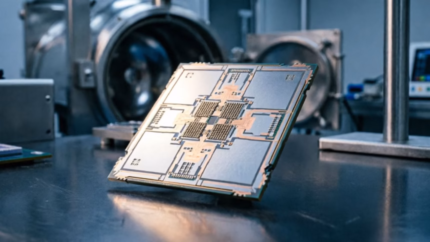 Close-up view of a samsung exynos mobile processor chip on a circuit board