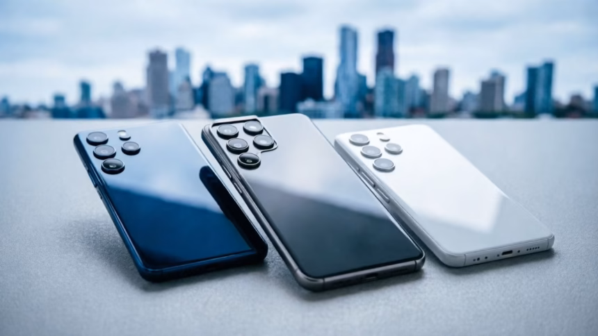 Samsung Canada Raises Galaxy S26 Series Prices Across the Board | Smart Tech, Sharp Takes - CRYOVEX.com Samsung galaxy s26 series smartphones displayed on a retail stand
