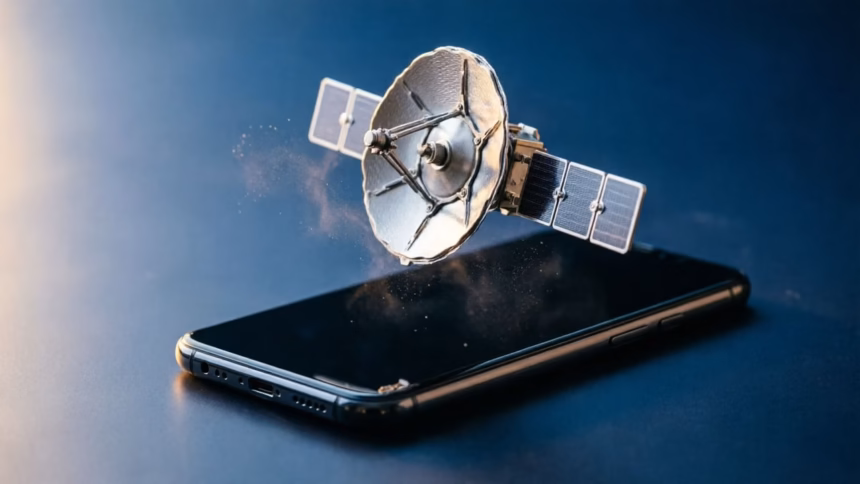 Telus and AST SpaceMobile Complete First Satellite-to-Smartphone Network Test | Smart Tech, Sharp Takes - CRYOVEX.com Diagram of satellite communication with mobile devices
