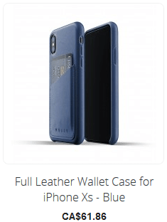 Full Leather Wallet Case For Iphone Xs -Blue