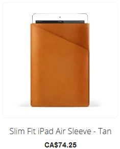 MUJJO's Valentine's Day Gift Guides - Coupon Code | Smart Tech, Sharp Takes - CRYOVEX.com Slim fit ipad air sleeve - tan